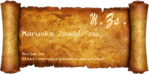 Maruska Zsadány névjegykártya